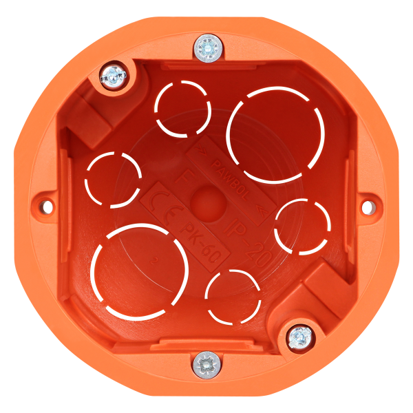 Flush-mounted junction box for plasterboard walls - 60 mm, deep