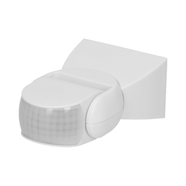 Czujnik ruchu 180st., regulacja pionowa i pozioma, IP65, 1200W, biały