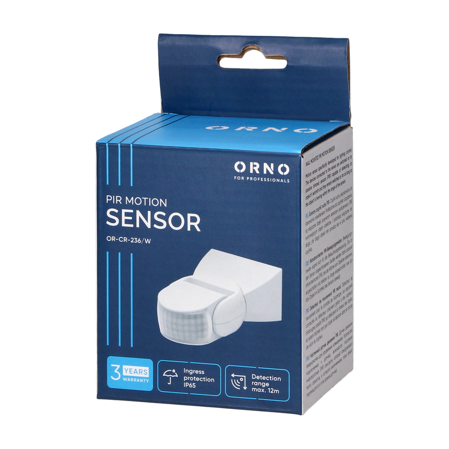 Adjustable PIR motion sensor 180°, IP65