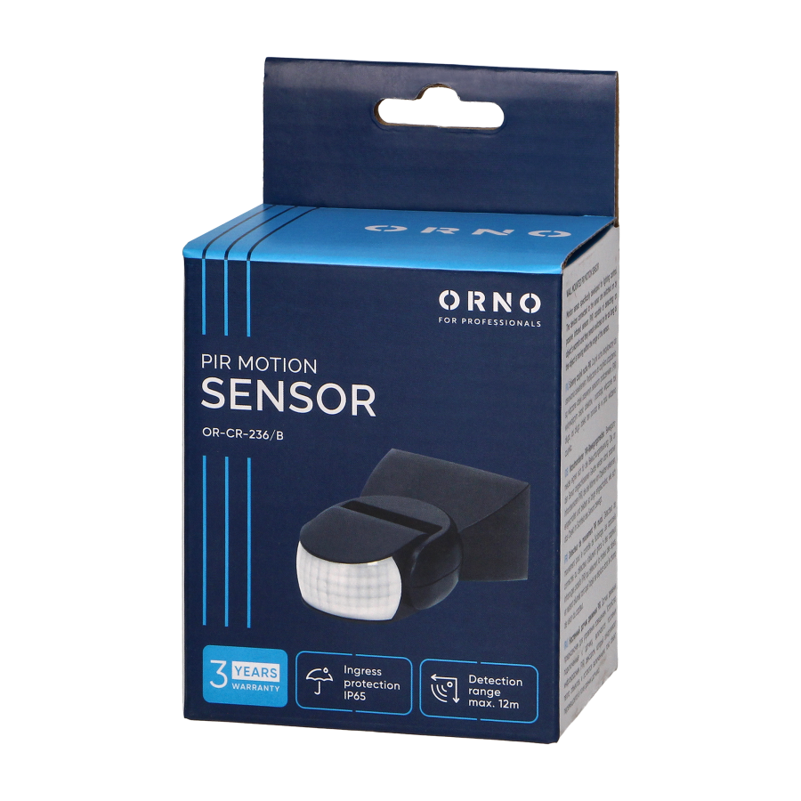 Adjustable PIR motion sensor 180°, IP65