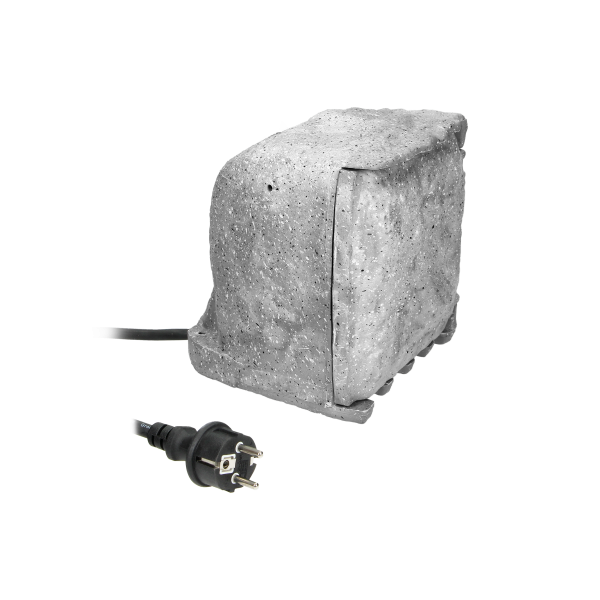 Gniazdo ogrodowe KAMIEŃ, 4x2P+Z (schuko), kabel gumowy H07RN-F 3x1,5mm², 3m, 2 tryby pracy: automatyczny (max.1100W)/ręczny (max.3680W)