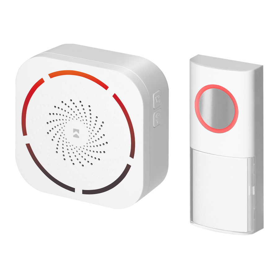 TULO DC, wireless battery-powered doorbell, learning system, 36 sounds, 150m, white