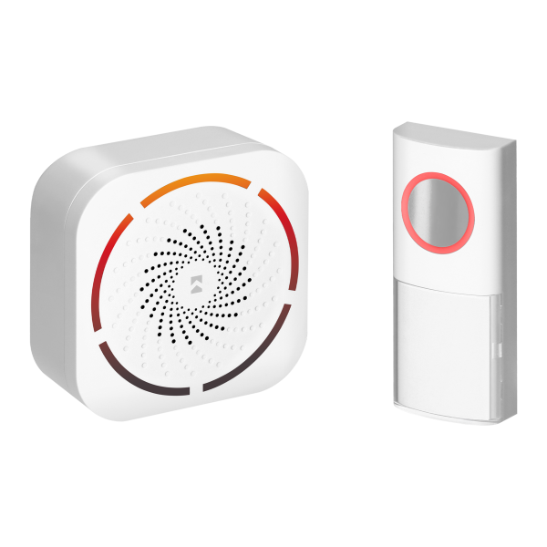 TULO AC, wireless mains-powered doorbell, learning system, 36 sounds, 150m, white