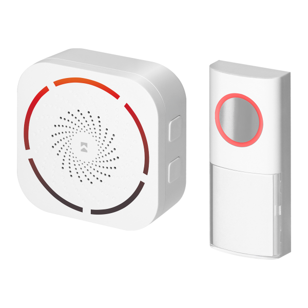 TULO AC, wireless mains-powered doorbell, learning system, 36 sounds, 150m, white
