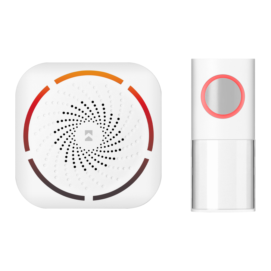 TULO AC, wireless mains-powered doorbell, learning system, 36 sounds, 150m, white