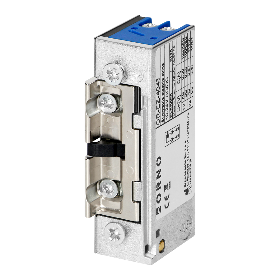 Symmetric electric strike with memory, latch adjustment,, low current coil, 280mA for 12VDC