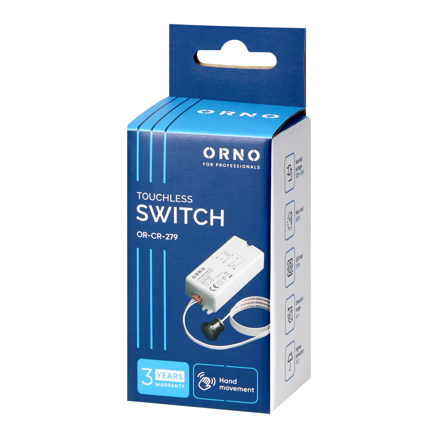 Touchless switch, IP20, 500W