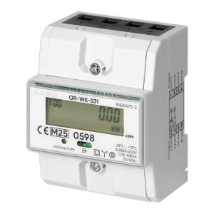 3-fazowy licznik energii elektrycznej, 80A, MID, 4,3 moduły, DIN TH-35mm