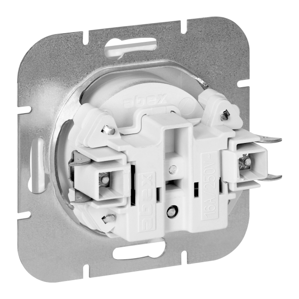 Flush-mounted single socket 2P+E Pearl, 16A, 250V, PT-16P, silver