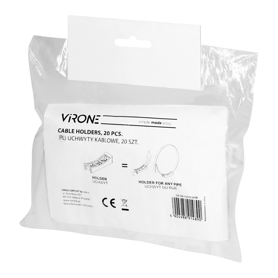 Cable holders, 20 pcs.