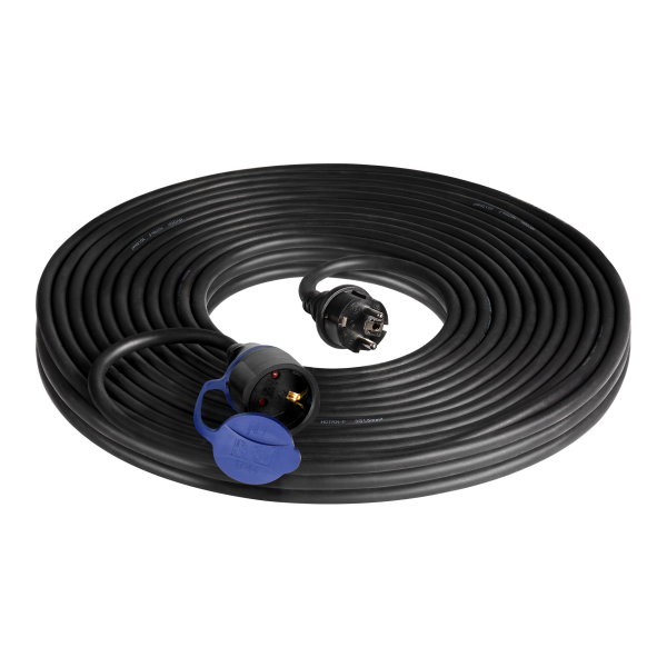 Heavy-duty extension cord with rubber cable 30m long, IP44, chuko