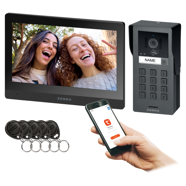 GADI, single-family video doorphone set, 2-wires, 10", Wi-Fi, touch screen, Full HD, RFID reader, code lock