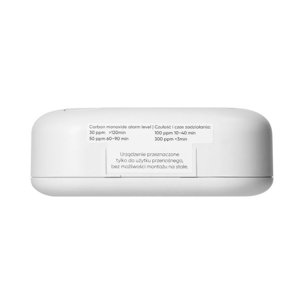 Battery-powered carbon monoxide detector, built-in battery, sensor and battery lifetime 10 years