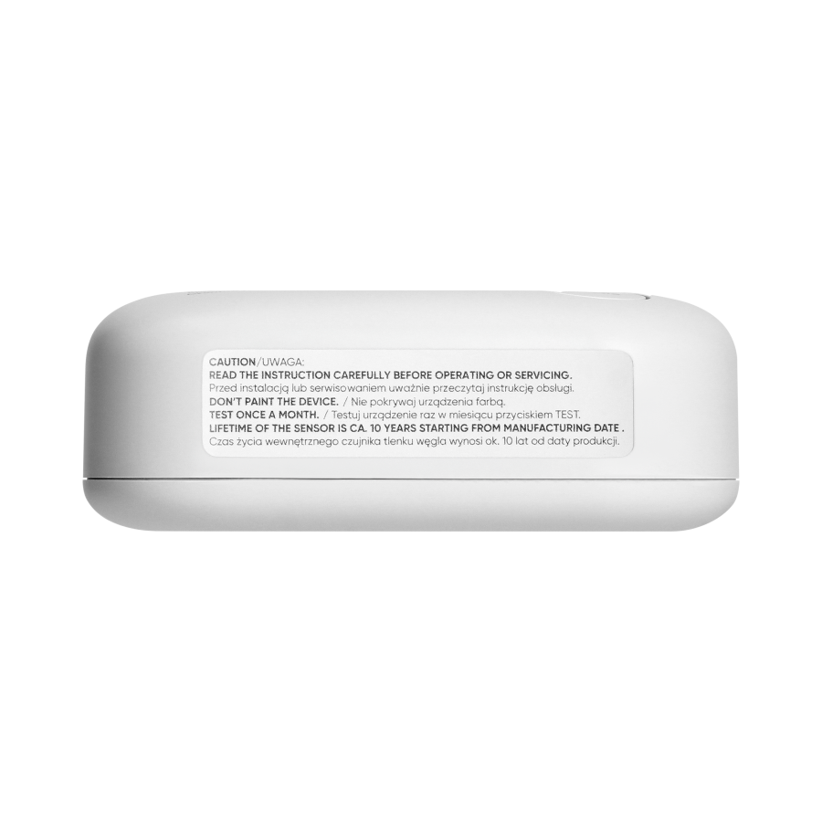 Battery-powered carbon monoxide detector, built-in battery, sensor and battery lifetime 10 years