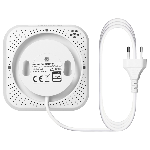 Natural gas detector, 230V AC, sensor lifetime 5 years, Tuya Smart Wi-Fi