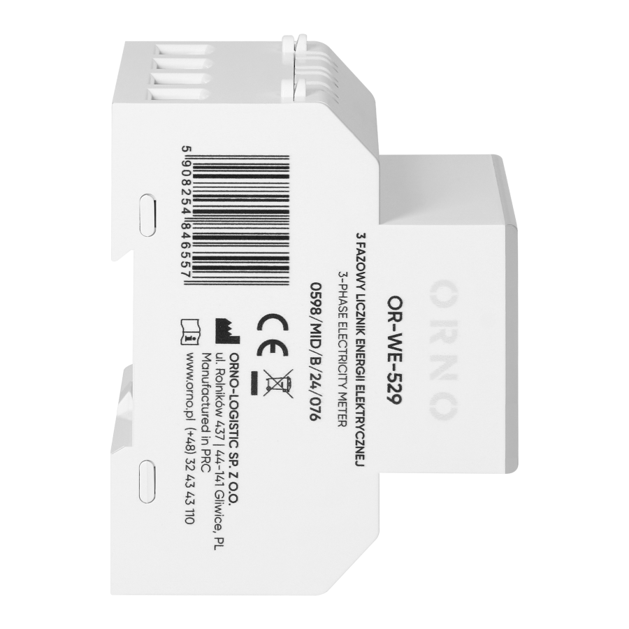 3-fazowy licznik energii elektrycznej, 100A, port RS-485, MID, 4 moduły, DIN TH-35mm, PV-Ready