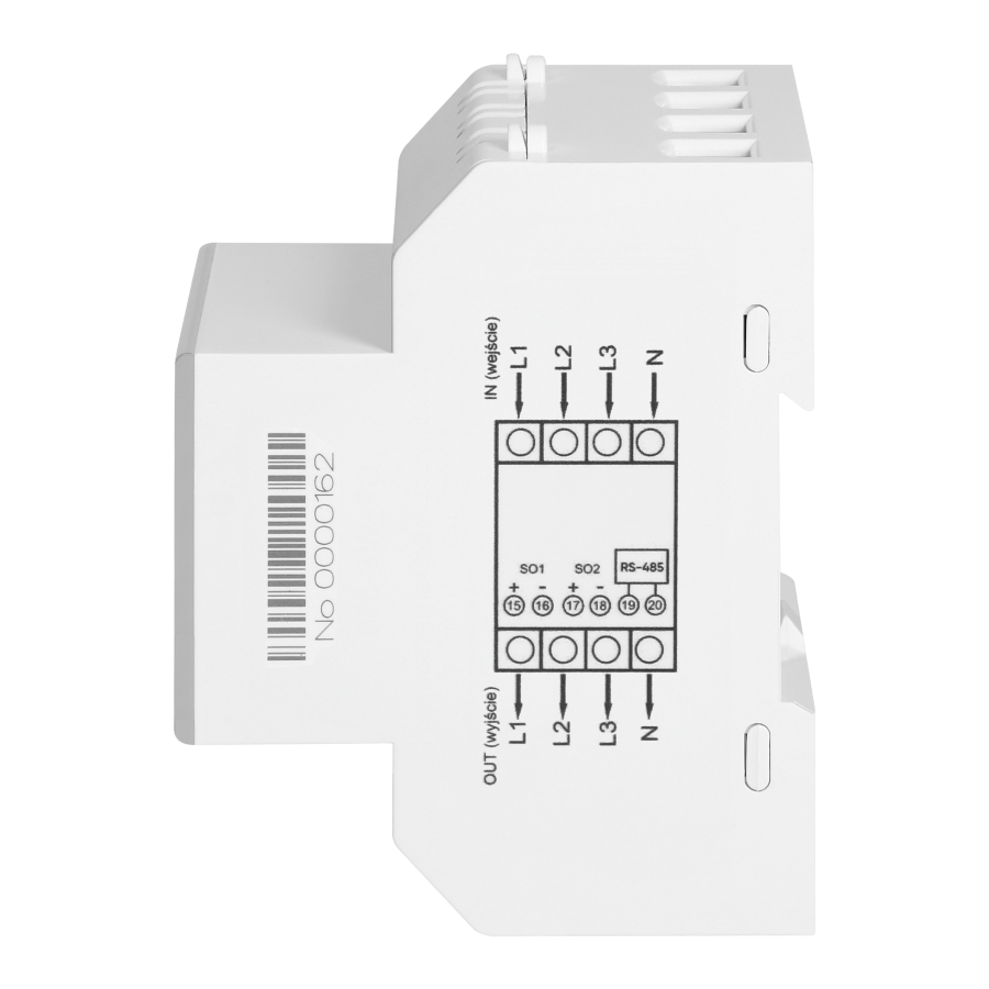 3-fazowy licznik energii elektrycznej, 100A, port RS-485, MID, 4 moduły, DIN TH-35mm, PV-Ready