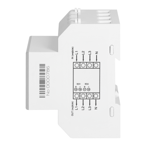 3-fazowy licznik energii elektrycznej, 100A, MID, 4 moduły, DIN TH-35mm
