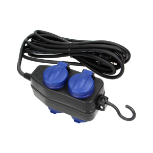 Heavy-duty, splash-proof extension sockets, 4 Schuko sockets (2+2) 2P+E, IP44, rubber cord, H05RR-F 3x1.5mm², 10m