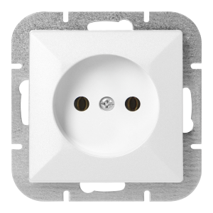 Flush-mounted single socket 2P Pearl, 16A, 250V, PT-15P, white