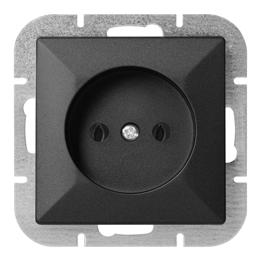 Gniazdo pojedyncze p/t 2P Pearl, 16A, 250V, PT-15P, czarny