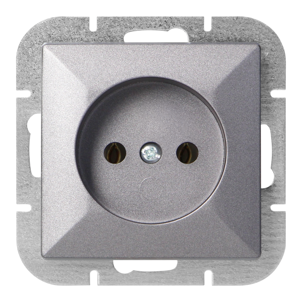 Flush-mounted single socket 2P Pearl, 16A, 250V, PT-15P, anthracite Flush-mounted single socket 2P Pearl, 16A, 250V, PT-15P, anthracite
