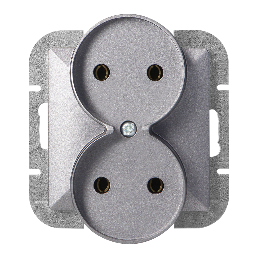 Gniazdo podwójne p/t 2x2P Pearl, 16A, 250V, PT-5PR, antracyt