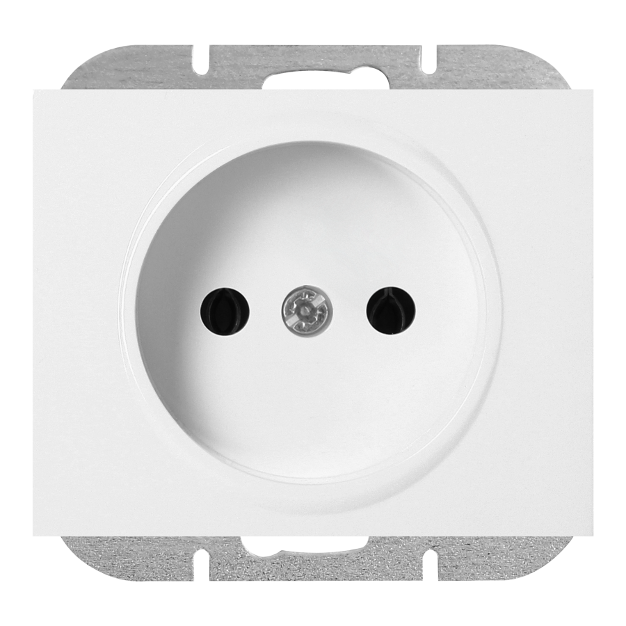 Flush-mounted single socket 2P Onyx, 16A, 250V, PT-15O, white