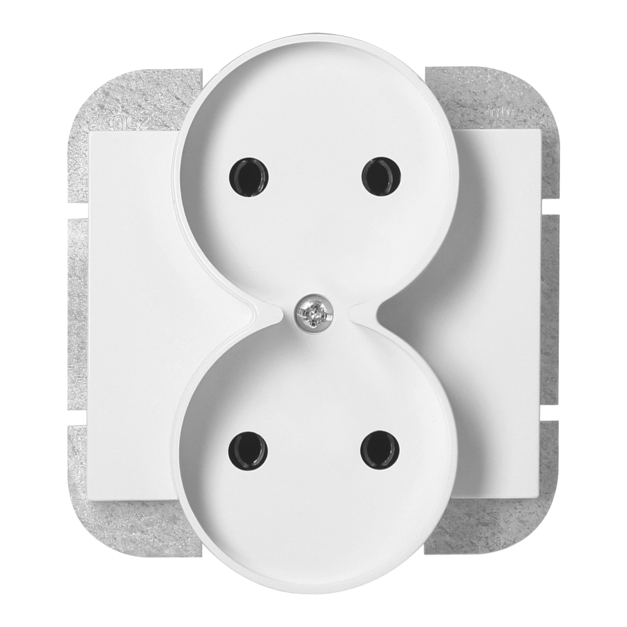 Gniazdo podwójne p/t 2x2P Onyx, 16A, 250V, PT-5OR, biały