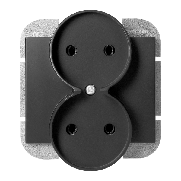 Gniazdo podwójne p/t 2x2P Onyx, 16A, 250V, PT-5OR, czarny Gniazdo podwójne p/t 2x2P Onyx, 16A, 250V, PT-5OR, czarny