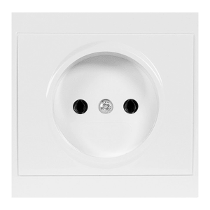 Flush-mounted single socket 2P Luna, 16A, 250V, PT-15L, white
