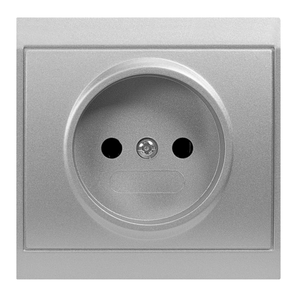 Flush-mounted single socket 2P Luna, 16A, 250V, PT-15L, silver Flush-mounted single socket 2P Luna, 16A, 250V, PT-15L, silver