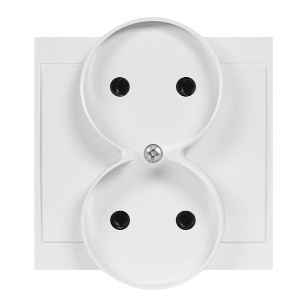 Flush-mounted double socket 2x2P Luna, 16A, 250V, PT-5LR, white Flush-mounted double socket 2x2P Luna, 16A, 250V, PT-5LR, white