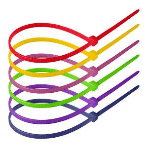 Cable ties, neon set, 4.8x300mm, 120 pcs, colors included: red, yellow, pink, green, purple,blue