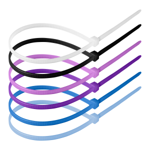 Cable ties, pastel set, 4.8x300mm, 120 pcs, colors included: white, black, pink, purple, blue, azure