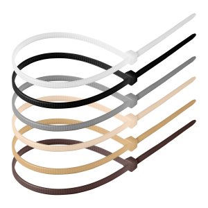 Cable ties, beige set, 4.8x300mm, 120 pcs, colors included: white, black, grey, cream, beige, brown