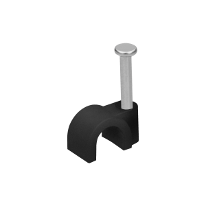 Round cable clips ⌀10 mm, black, 25 pcs.