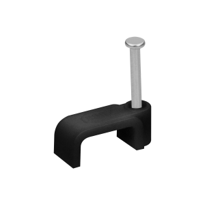 Uchwyt kablowy płaski na kabel YDYp 3x1,5mm2, 10x6mm, czarny, 25 szt.