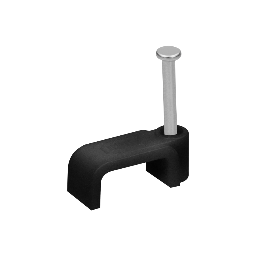 Uchwyt kablowy płaski na kabel YDYp 3x1,5mm2, 10x6mm, czarny, 25 szt.