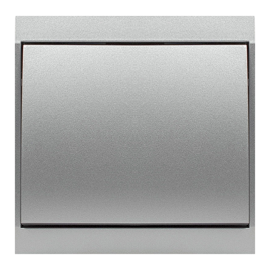 Flush-mounted single-pole switch with illumination Luna, 10A, 250V, WP-1L/S, silver