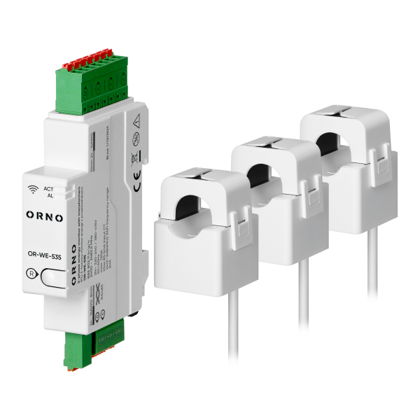 3-phase energy monitor with current transformers 120A, 230/400V, Tuya Smart Wi-Fi