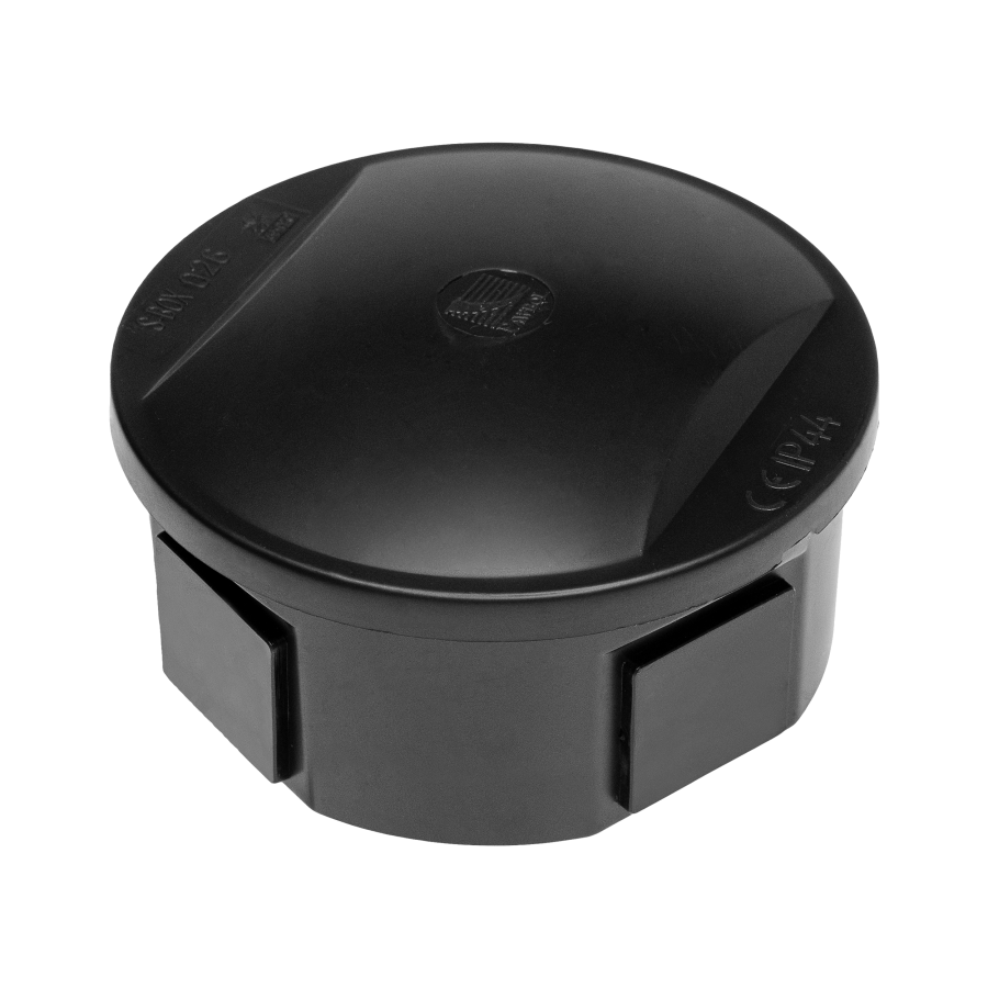 Puszka hermetyczna 80x40, 4 dławiki, odporna na UV, czarna, IP44