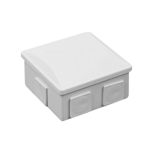 Hermetic junction box 80x80x40, 6 glands, square, grey, IP44