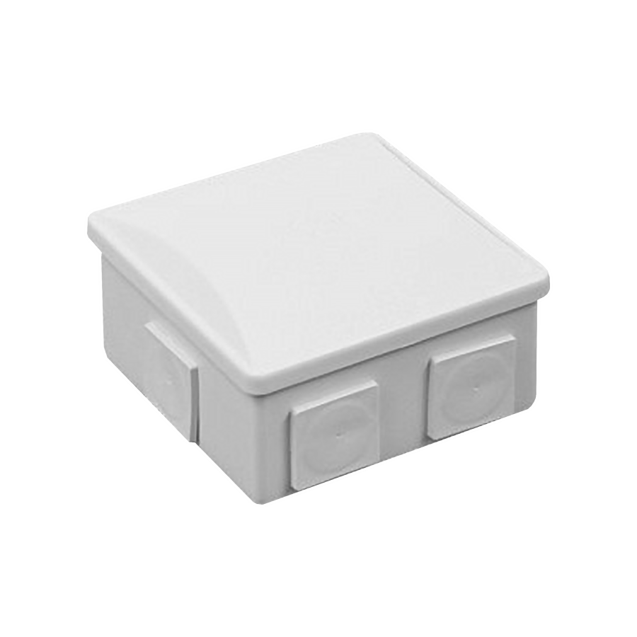 Hermetic junction box 80x80x40, 6 glands, square, grey, IP44