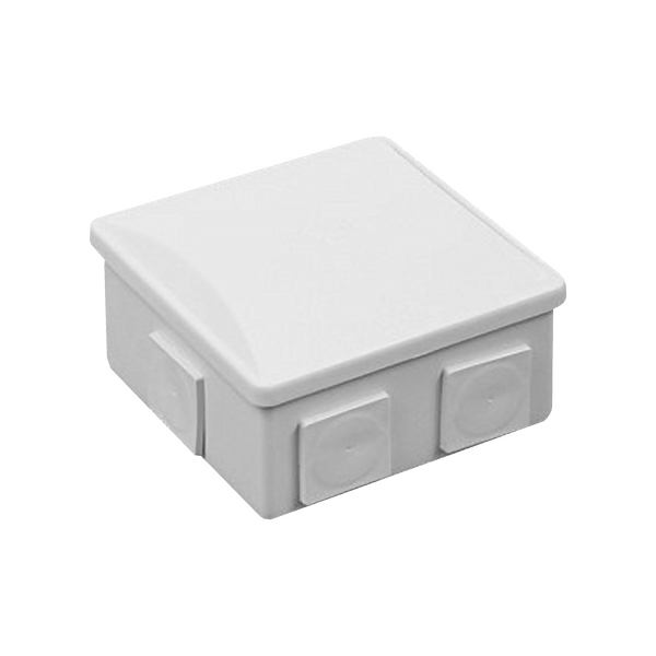 Puszka hermetyczna 80x80x40, 6 dławików, kwadratowa, szara, IP44