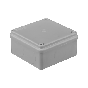 Hermetic junction box 100x100x50, without glands, grey, halogen-free, IP65