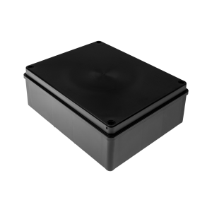 Hermetic junction box 240x190x90, without glands, black, halogen-free, UV-resistant, IP65