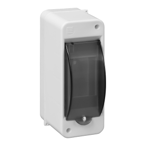 S-2 modular surface-mounted enclosure, with smoked glass, without connector, white, IP40
