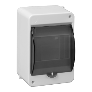 S-4 modular surface-mounted enclosure, with smoked glass, without connector, white, IP40
