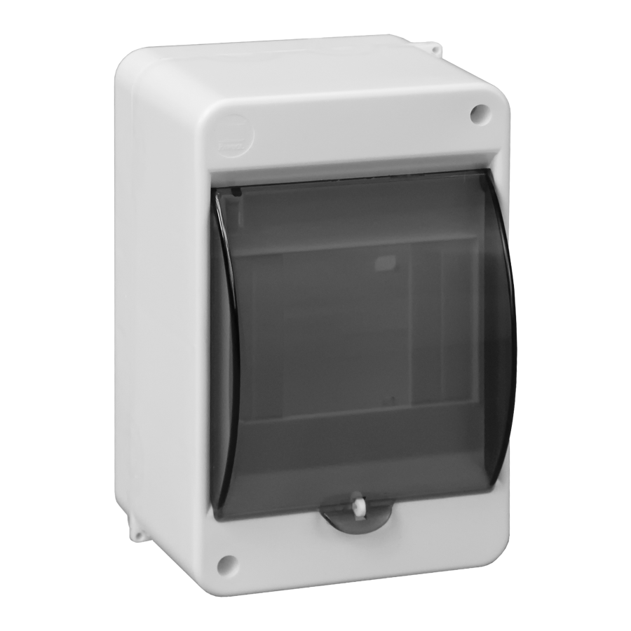 S-4 modular surface-mounted enclosure, with smoked glass, with N+PE connector, white, IP40